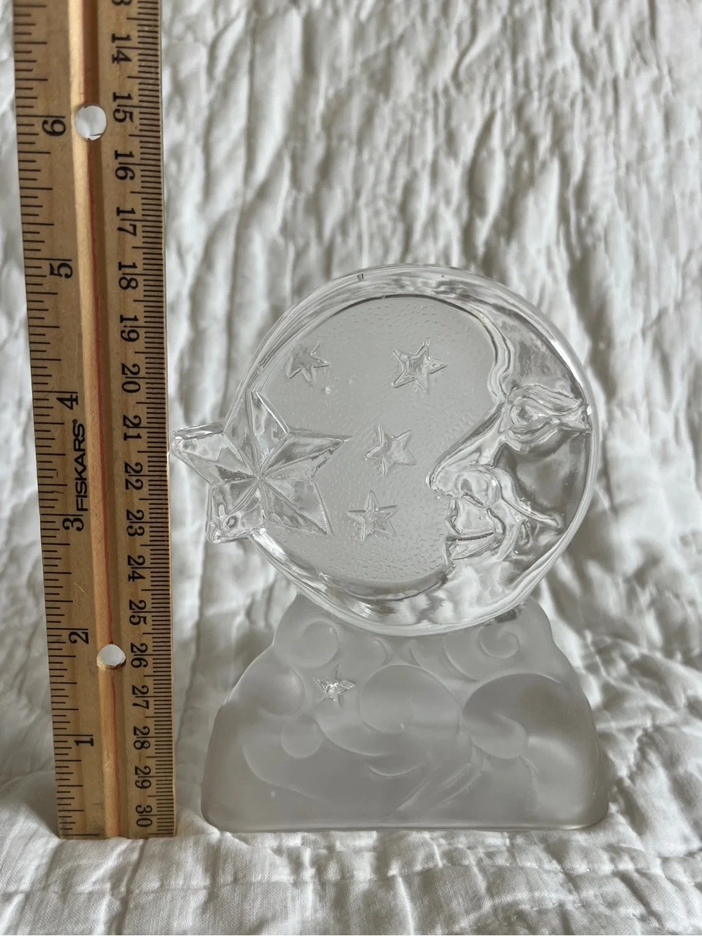 Vtg 90s Moon Star Celestial Glass Tealight Candle Holder Moonbeam Whimsigoth Box